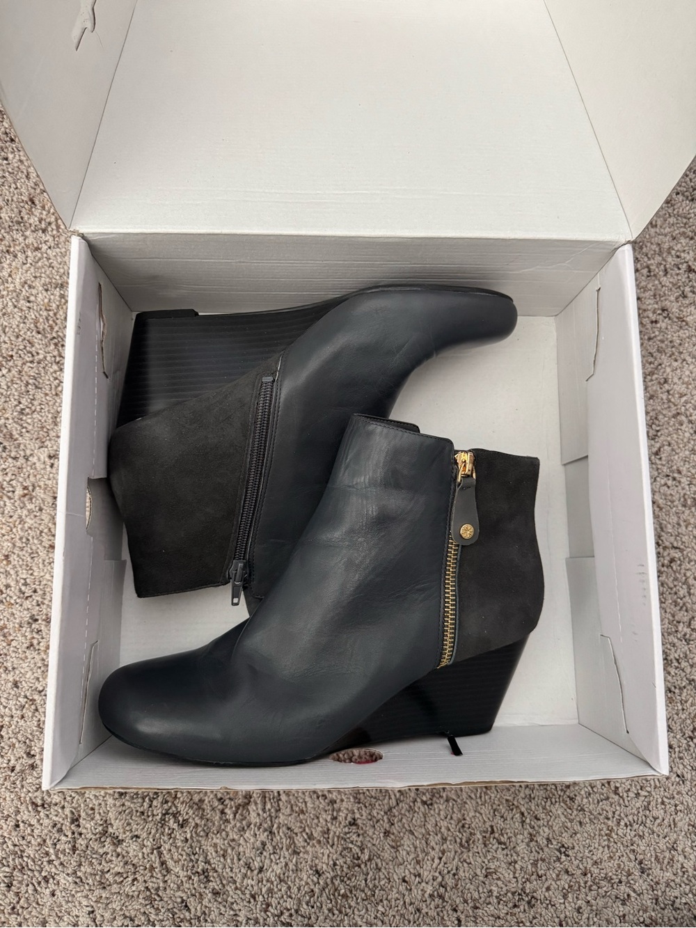 Isaac Mizrahi Kierra Suede & Leather Wedge Boots